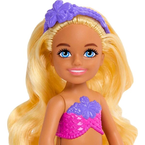 Barbie Meerjungfrau Chelsea 15 cm – gegliederte Meerjungfrauenpuppe mit blonden Haaren