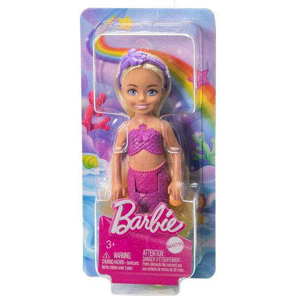 Barbie Meerjungfrau Chelsea 15 cm – gegliederte Meerjungfrauenpuppe mit blonden Haaren