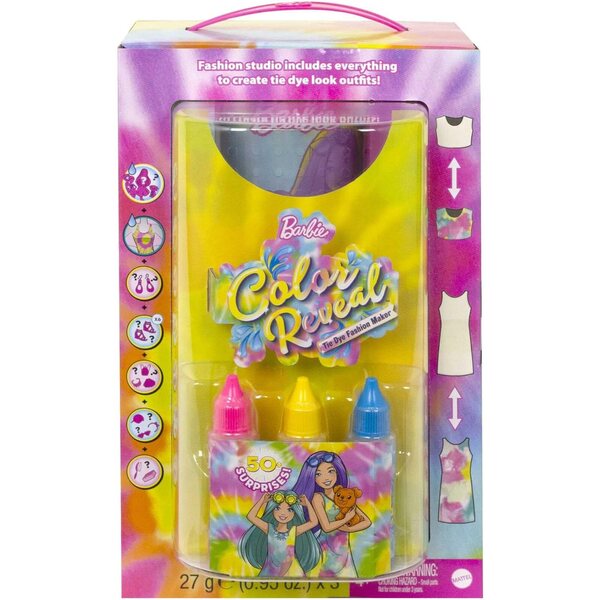Barbie Fashion Tie-Dye Color Reveal Box-Set mit 2 anpassbaren Puppen und Zubehör