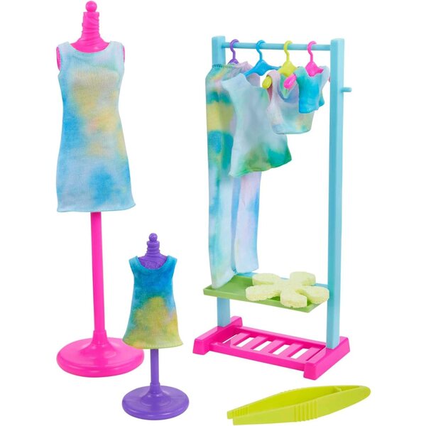 Barbie Fashion Tie-Dye Color Reveal Box-Set mit 2 anpassbaren Puppen und Zubehör