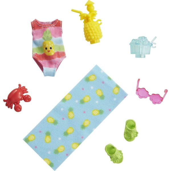 Barbie Chelsea Pack Accessori Tema Spiaggia con Telo e Accessori Originali