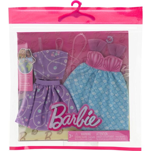 Barbie Trendy Kleidungsset 2 im Meerjungfrauen-Look mit Zubehör, Puppenkleidung