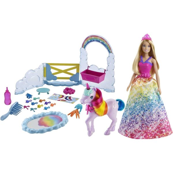 Barbie Dreamtopia Cofanetto Principessa con Licorne e Accessori Magici per Bambini 3+