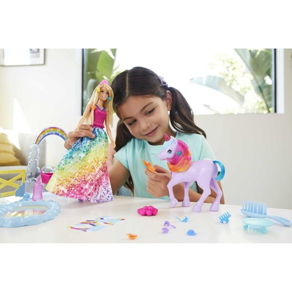 Barbie Dreamtopia Cofanetto Principessa con Licorne e Accessori Magici per Bambini 3+