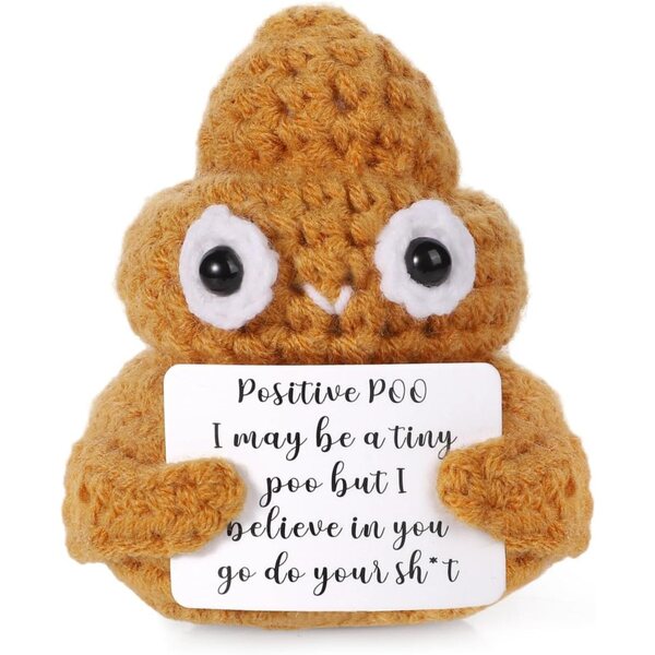 Boxob Mini Positive Poop aus gelber Wolle 7,5 cm – Kreative Puppen und lustiges Geschenk