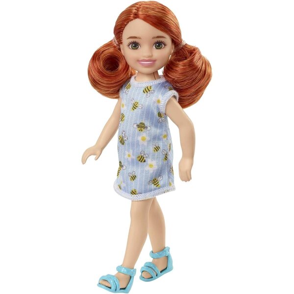 Barbie Chelsea mit roten Haaren und Bienenkleid, kreative Spiele für Kinder ab 3 Jahren