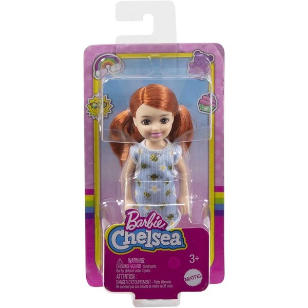 Barbie Chelsea mit roten Haaren und Bienenkleid, kreative Spiele für Kinder ab 3 Jahren