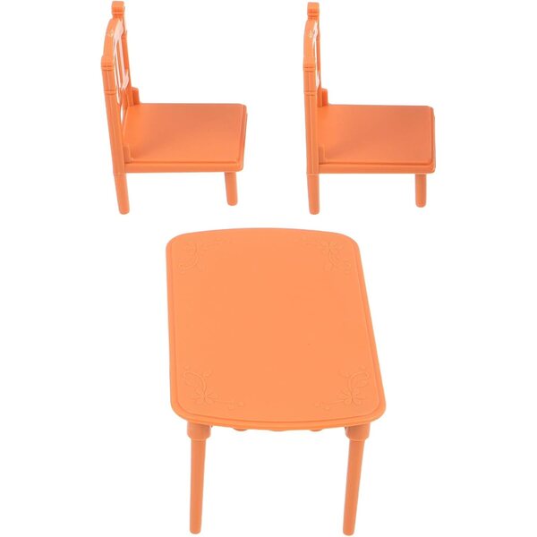 HEMOTON Set Mini Tavolo e Sedie per Casa delle Bambole in Plastica Resistente