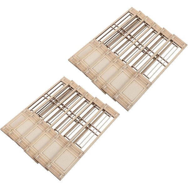KOMBIUDA 20 Mini Paraventi in Legno Intagliato per Casa delle Bambole e Modellismo