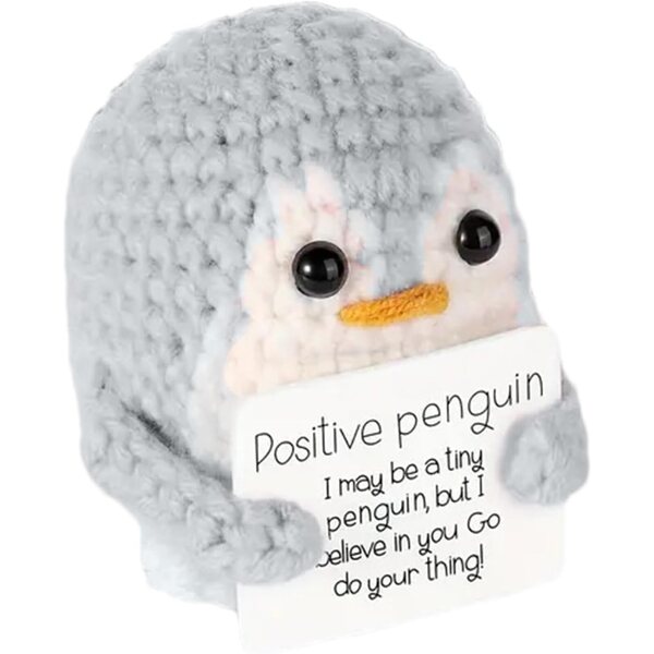 Positive Pinguin-Häkelpuppe: emotionale Unterstützung und schöne Dekoration 8x7 cm