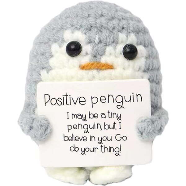 Positive Pinguin-Häkelpuppe: emotionale Unterstützung und schöne Dekoration 8x7 cm