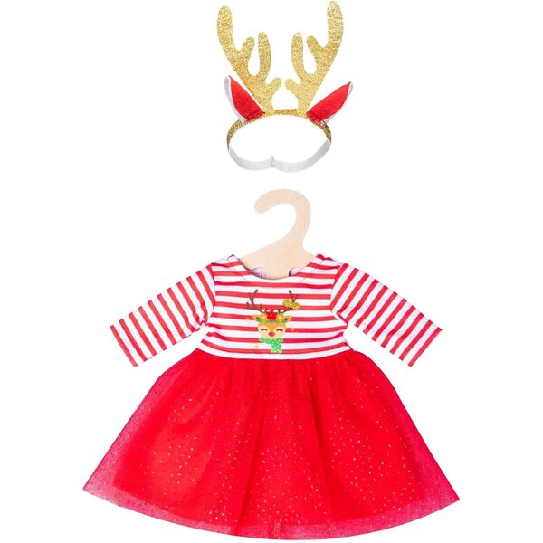 Heless 2151 Abito per bambola di Natale 35-45 cm con fascia per renna elegante dorato
