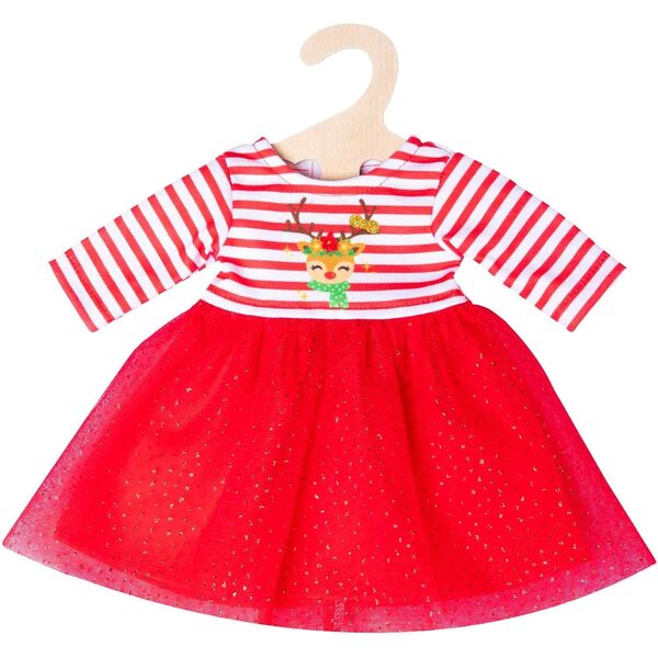 Heless 2151 Abito per bambola di Natale 35-45 cm con fascia per renna elegante dorato