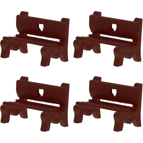 Mini panchine in plastica per case delle bambole e micro paesaggi, 4 modelli rustici