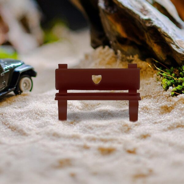 Mini panchine in plastica per case delle bambole e micro paesaggi, 4 modelli rustici