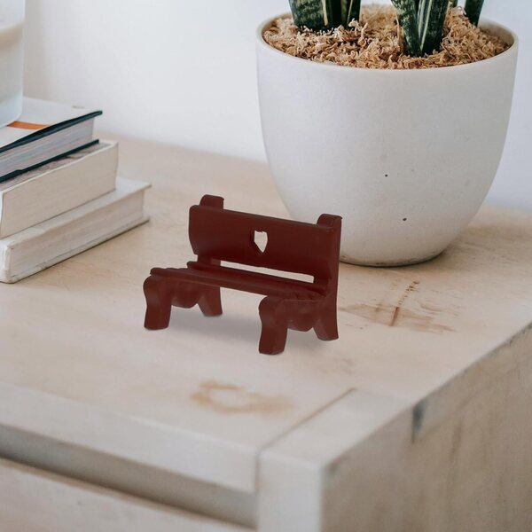 Mini panchine in plastica per case delle bambole e micro paesaggi, 4 modelli rustici