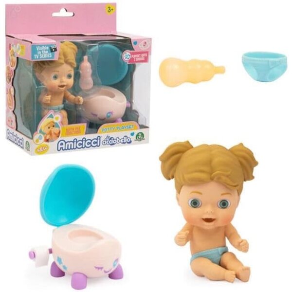 Giochi Preziosi AMICCI Töpfchen-Spielset – Interaktive Puppe mit animierten Funktionen
