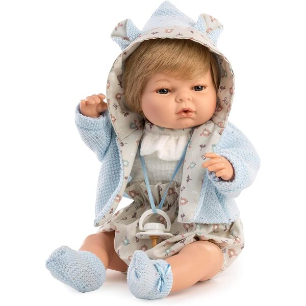 Muñecas Berbesa Baby Raul Neugeborene Vinylpuppe 42 cm mit Wickelauflage