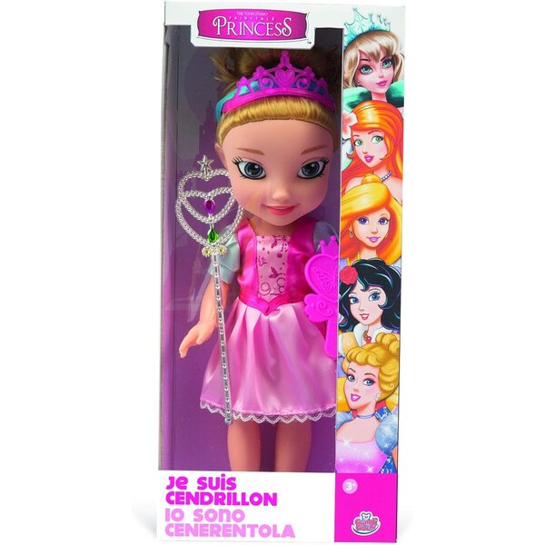 MÄRCHENPRINZESSIN Puppe 35 cm Aschenputtel mit Kleid, Krone und Zepter für Kinder