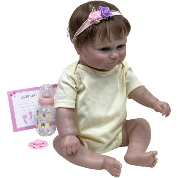 20 Zoll realistische wiedergeborene Puppe mit Silikongelenk und weichem Körper – Baby-Badespielzeug