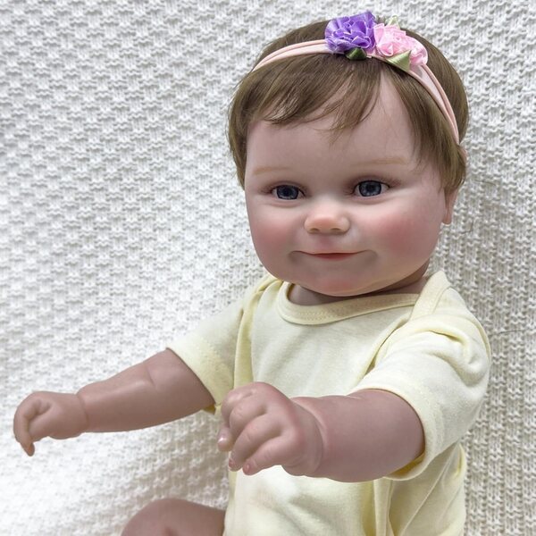 20 Zoll realistische wiedergeborene Puppe mit Silikongelenk und weichem Körper – Baby-Badespielzeug