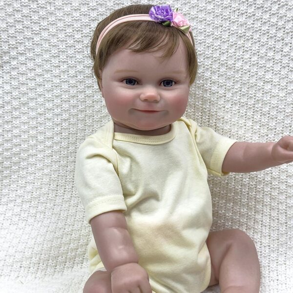20 Zoll realistische wiedergeborene Puppe mit Silikongelenk und weichem Körper – Baby-Badespielzeug