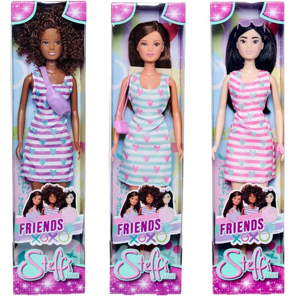 Steffi Love Friends Bambola 29 cm con Abito Tendenza e Accessori Vari per Bambini