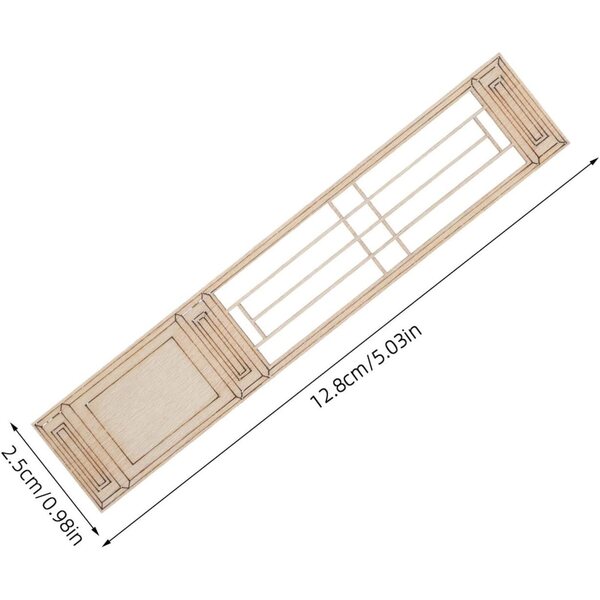 Set 20 Mini Porte in Legno Beige per Casa delle Bambole Stile Cinese Decorativa