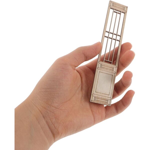 Set 20 Mini Porte in Legno Beige per Casa delle Bambole Stile Cinese Decorativa