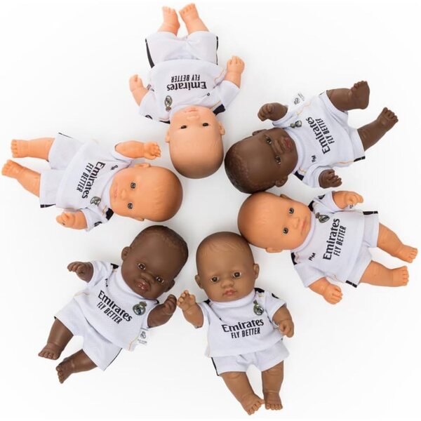 Miniland Real Madrid Puppe 21 cm | Offizielle bewegliche Figur des weißen Teams