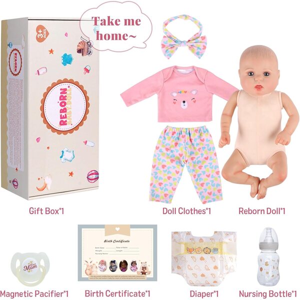 BABESIDE Reborn-Puppen für Mädchen, 20 Zoll, realistischer weicher Körper, handgefertigt, mit Zubehör