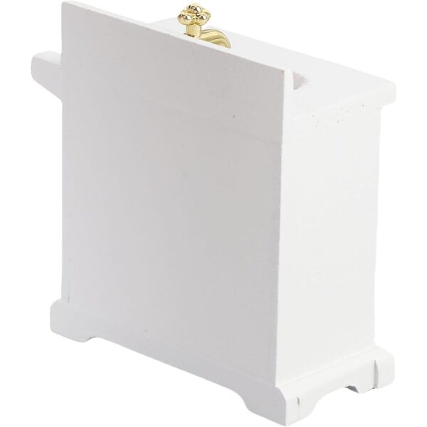 Mobiletto per Lavabo Casa delle Bambole in Legno Betulla con Doppia Anta Bianco
