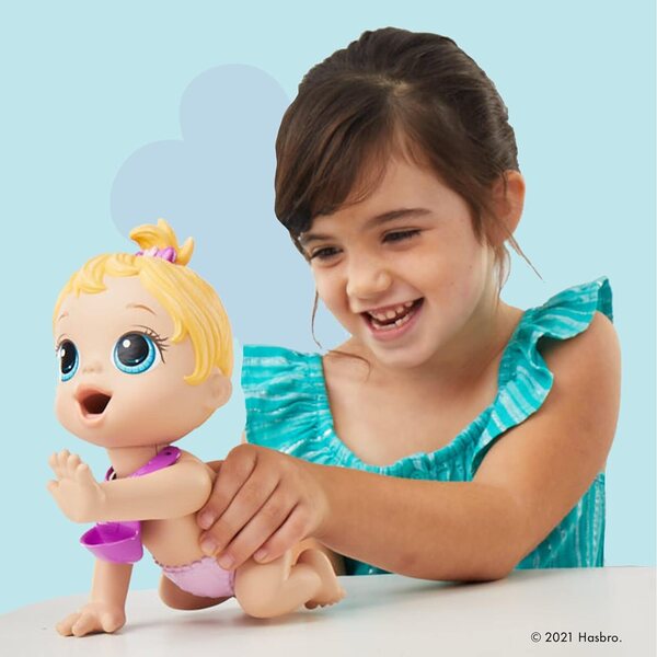 Baby Alive Lil Snacks Puppe 8 Zoll – Ess- und Kackepuppe, Snacks-Zubehör
