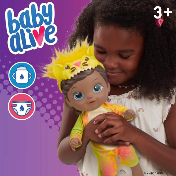 Baby Alive Rainbow Felines: Löwenpuppe, die trinkt und pinkelt, mit Zubehör, ab 3 Jahren