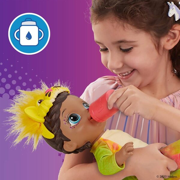 Baby Alive Rainbow Felines: Löwenpuppe, die trinkt und pinkelt, mit Zubehör, ab 3 Jahren