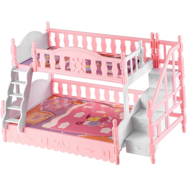 Mikinona Mini Letto a Castello Doppio Strato in Plastica per Case delle Bambole