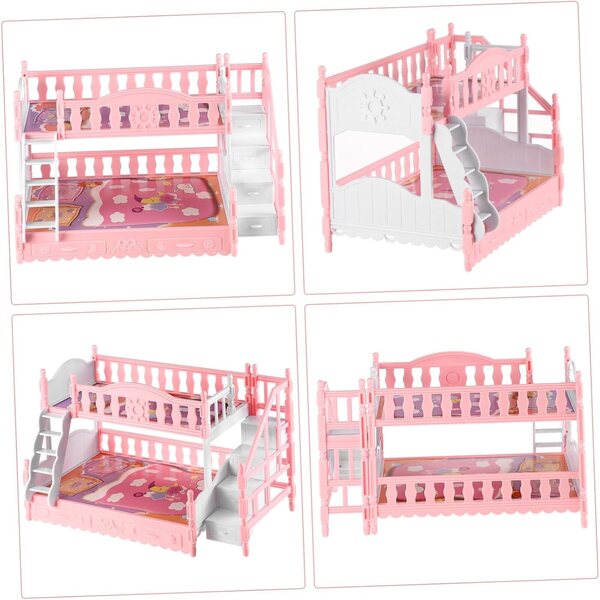 Mikinona Mini Letto a Castello Doppio Strato in Plastica per Case delle Bambole
