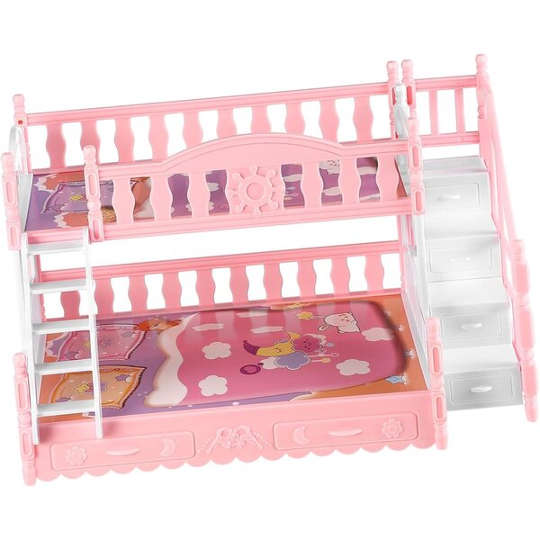 Mikinona Mini Letto a Castello Doppio Strato in Plastica per Case delle Bambole