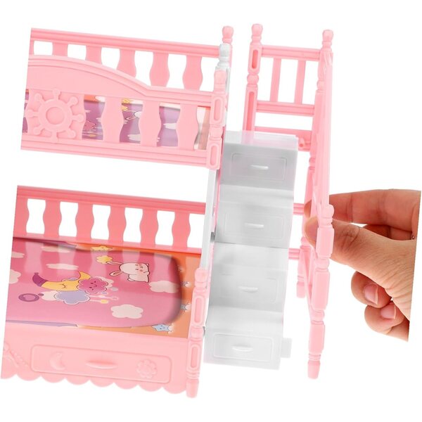 Mikinona Mini Letto a Castello Doppio Strato in Plastica per Case delle Bambole