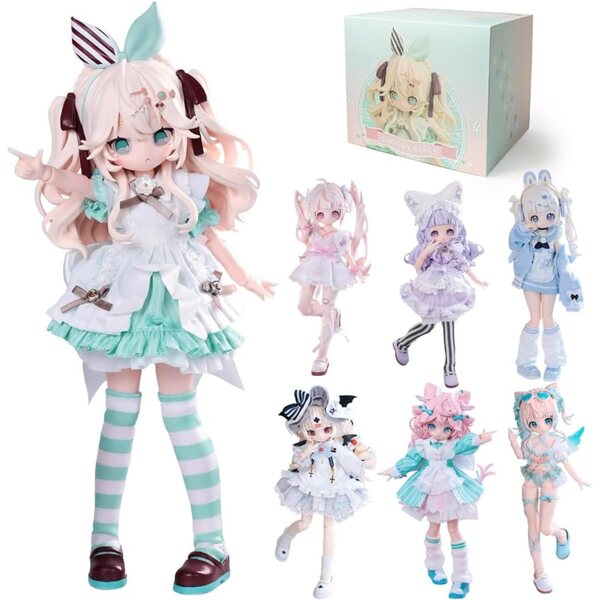 Sugar Girls-Serie 1/8: Komplettset 6 BJD-Figuren + Hidden Collector's Edition