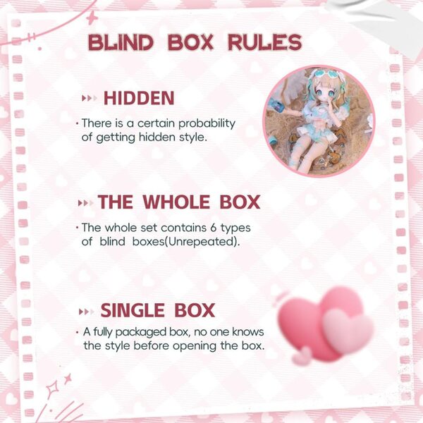 Sugar Girls-Serie 1/8: Komplettset 6 BJD-Figuren + Hidden Collector's Edition