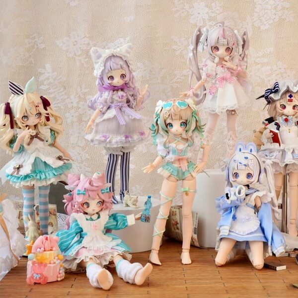 Sugar Girls-Serie 1/8: Komplettset 6 BJD-Figuren + Hidden Collector's Edition