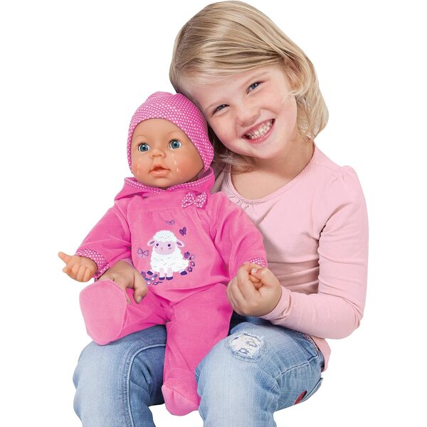 Bayer Design Piccolina Real Tears 46 cm große Babypuppen mit echten Bewegungen und rosa Accessoires