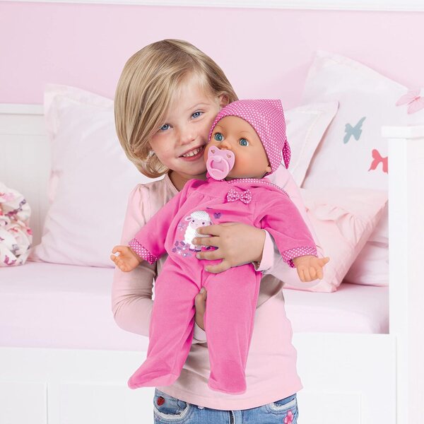 Bayer Design Piccolina Real Tears 46 cm große Babypuppen mit echten Bewegungen und rosa Accessoires