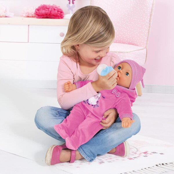 Bayer Design Piccolina Real Tears 46 cm große Babypuppen mit echten Bewegungen und rosa Accessoires