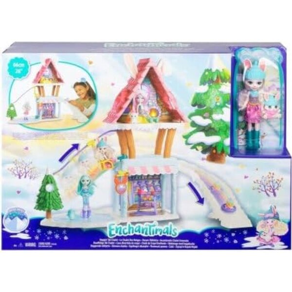 Chalet des Neiges Enchantimals Boxset mit Bevy Lapin 15 cm und Winterzubehör