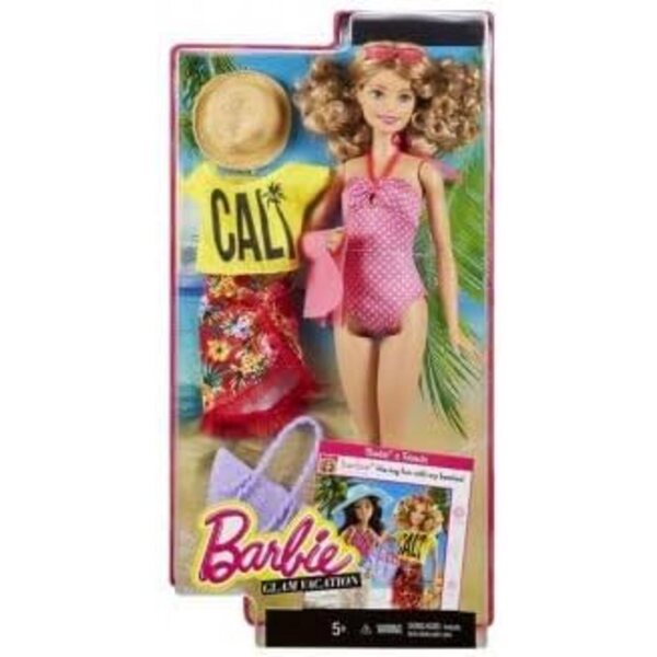 Cofanetto Bambola Glam con Costume Bagno a Pois e Accessori Moda per Bambine 5+