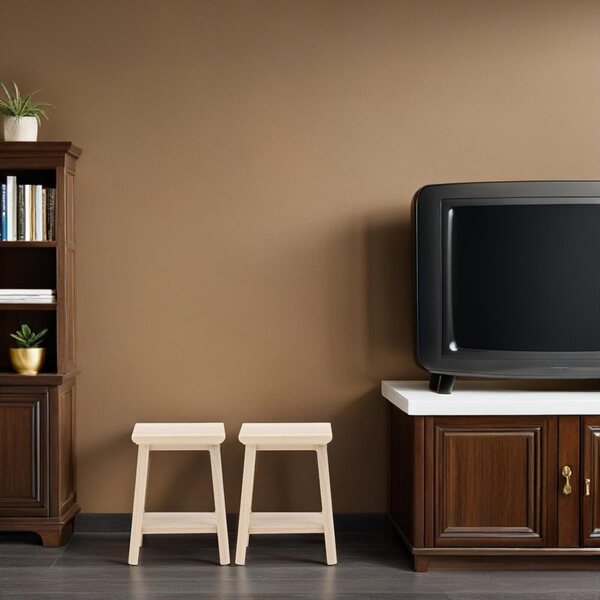 Mini Sgabello Rotondo in Legno per Casa delle Bambole - Set 2 Pezzi Decorativi