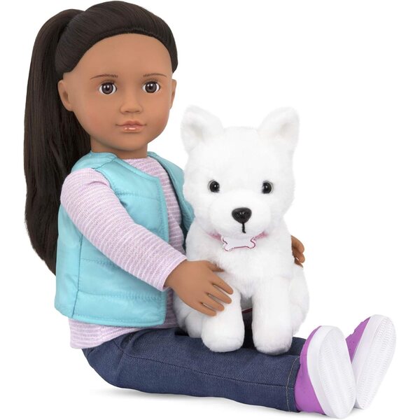 Our Generation Cassie – Puppe mit Hund 46 cm und komplettem Zubehör