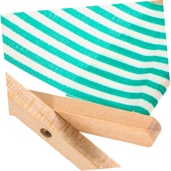 Set 6 Mini Sedie da Spiaggia Pieghevoli per Casa delle Bambole in Legno e Stoffa